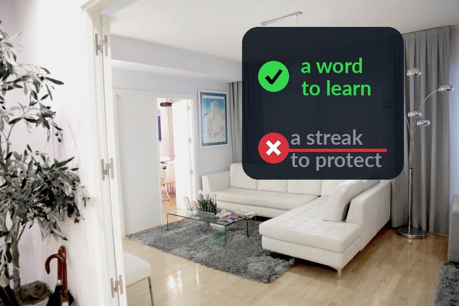 The verdict written on a living-room wall: a word to learn, not a streak to protect