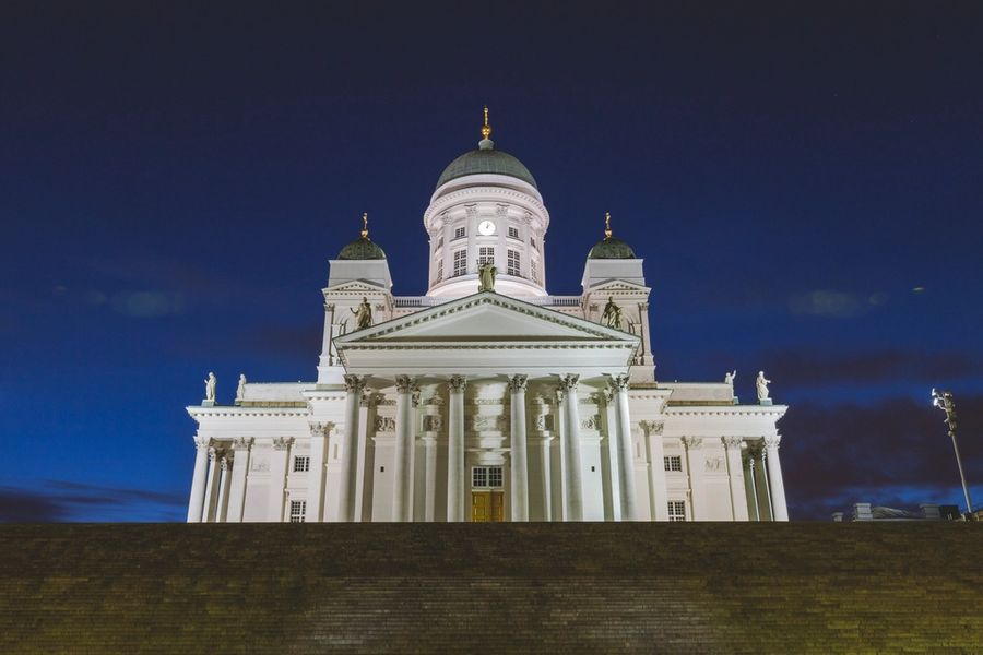 Helsinki Cathedral at dusk