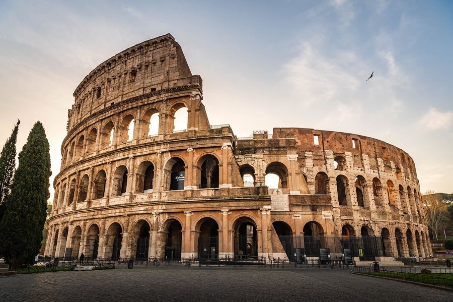 The Colosseum in Rome at sunset