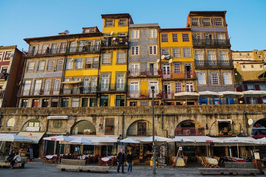 Colourful riverside houses in the Ribeira district of Porto