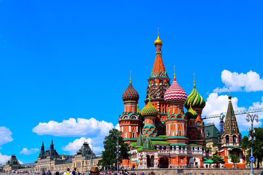 St Basil's Cathedral on Red Square in Moscow in daylight